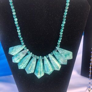 Jasmine genuine quartz. Tones of sea foam forest